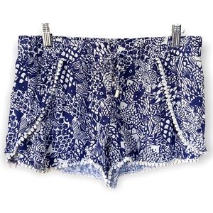 Lilly Pulitzer for Target Shorts Fish Print Blue and White Drawstring Size Small
